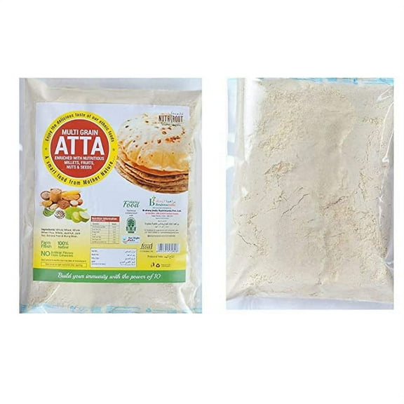 Nutriroot Natural Multigrains Nutri Atta ,17.63 oz (500 Grams )