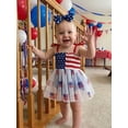 thumbnail image 5 of Baby Girl 4th Of July Outfits My First Patriotic Smocked Tulle Romper Dress American Flag Clothes, 5 of 8