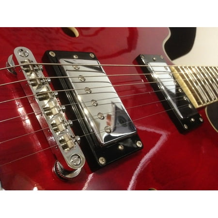 Gibson Rock - Framed Art for Your Wall Gibson 335 Red Electric Musician Guitar Rock 10x13 Frame