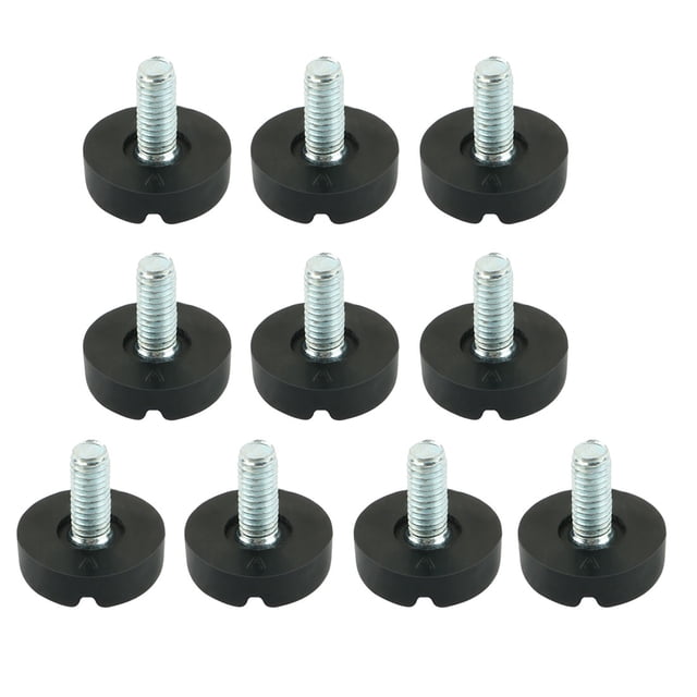 Patas niveladoras ajustables de tornillo con cabeza ranurada para muebles, tono negro y plateado, M6x13mm, 10 piezas