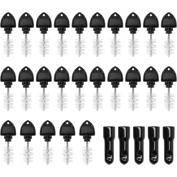 Beer Faucet Cap Kit 30 Pcs, 25 Pcs Draft Beer Faucet Plug Brush 5 Pcs Draft Tap Brush Black Rubber Beer Faucet Covers (30)