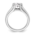 thumbnail image 2 of Solid 14k White Gold Round Bezel Solitaire Engagement Ring with CZ Cubic Zirconia Size 5.5, 2 of 8