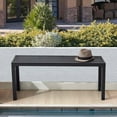 thumbnail image 3 of Black Outdoor Bench, Outdoor Metal Backless Bench, 46" Patio Garden Bench for Outdoor, All Wheather Outdoor Bench for Garden, Backyard, Porch, Black, 3 of 14
