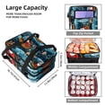 thumbnail image 3 of Christmas Double Layered Insulated Lunch Bag with Two Compartments, Large Capacity, Refrigeration Capability - 7.1x11.4x16.1 inches - Hand Carry Meal Bag, 3 of 6