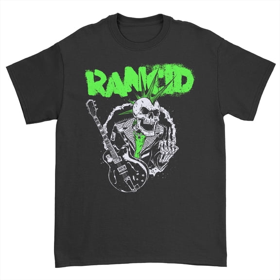 Rancid Men's Skele Guitar T-Shirt Small | Officially Licensed Merchandise