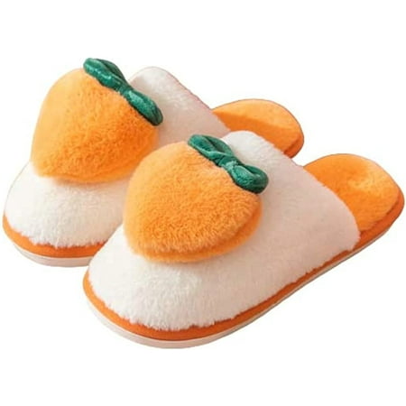 

CoCopeaunt Women Men Fluffy Faux Fur Plush Warm Soft House Slippers Fashion Cute Peach Heart Fuzzy Indoor House Shoes Winter Fall