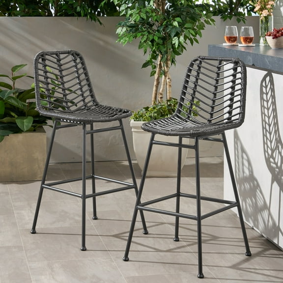 CoSoTower Outdoor Wicker Barstools (Set Of 2)