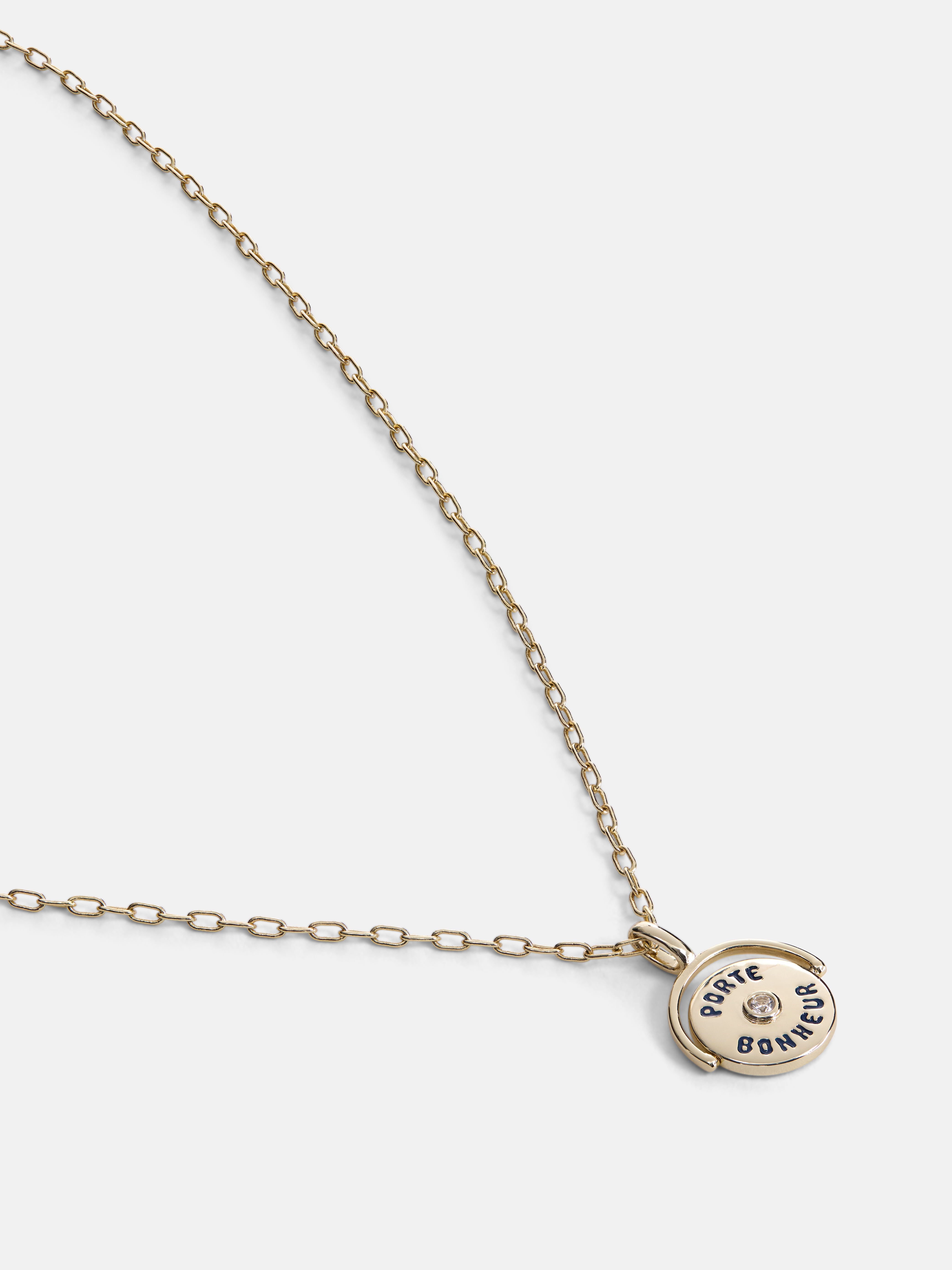 Free Assembly Women's Demi Fine 14K Gold Plated "Porte-Bonheur" Necklace with Cubic Zirconia, 16" + 2" Extender