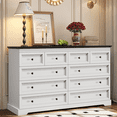 thumbnail image 5 of Plonmago 10 Drawers Dresser, 55" Large Drawers Dresser for Bedroom, Wood Dressers & Chest of Drawers for Living Room,White, 5 of 12