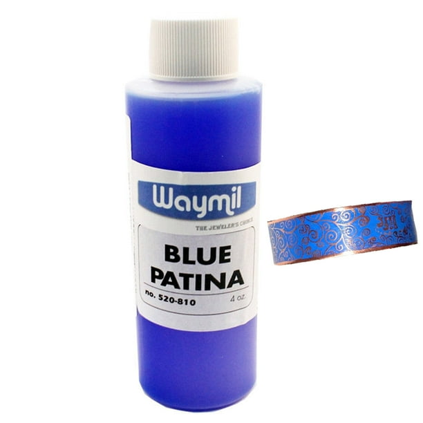 Blue Patina Aging Solution Oxidized copper, brass, bronze, and white metal