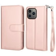 thumbnail image 6 of iphone 15 Pro Max Phone Case, Leather Wallet Case for Apple iphone 15 Pro Max, Ebizware Credit Card Cash Holder Folio Flip [Detachable] Kickstand Magnetic Cover & Lanyard for Women Men [Rose Gold], 6 of 8