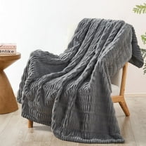 Home Soft Things Shaggy Wavy Faux Fur Throw Blanket with Micromink Back, Luxury Soft Cozy Plush Fluffy Fuzzy Reversible Thick Warm Throw Blanket, 50x60 inches, Grey