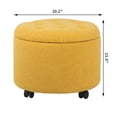 thumbnail image 4 of Joveco Button Tufted Velvet Storage Ottoman, Yellow, 4 of 5