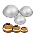 thumbnail image 3 of 6pcs Aluminum Alloy Half Ball Cake Mold Fast Shaping Mould Round Easy Bake Pan Bakery Tools, 3 of 8