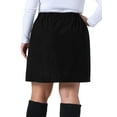 thumbnail image 4 of DARING DIVA Women's Plus Corduroy Skirt Button Down Mini Skirt 3X Black, 4 of 6