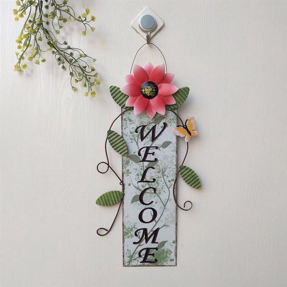 Giunmcul 50% Off Clear Wrought Iron Painted Sunflower Glass Door Wall Fence Decoration Pendant