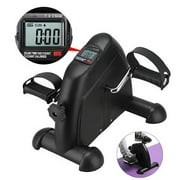 Arm and Leg Pedal Exerciser with LCD Display Mini Exercise Bike Indoor Fitness Cycling Resistance Adjustable (Black)