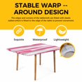 thumbnail image 4 of Pink Gray Stripes Table Cloths for 6 Foot Rectangle Tables, Watercolor Modern Abstract Minimalist Patio Waterproof Elastic Fitted Tablecloths, Washable Rectangular Table Cover for Camping, 4 of 8