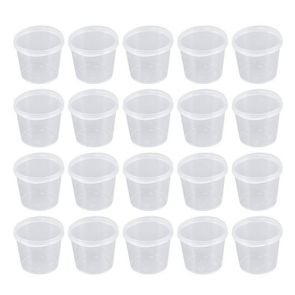 Dosaele 50PCS 25ml Disposable Plastic Portion Cups Clear Portion Container with Lids for Jelly Yogurt Mousses Sauce