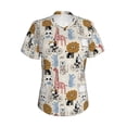 thumbnail image 2 of Uemuo Hand Drawn Animals Printed Women's Classic V-Neck T-Shirt - Soft, Breathable, Moisture-Wicking, Perfect for Casual, Office, Travel, and Everyday Wear-XX-Large, 2 of 5