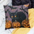 thumbnail image 2 of BANET Halloween Throw Pillow Covers Pillowcase Orange Cushion Couch Cover Short Plush Pumpkin Cushion Case Living Room Farmhouse Decorations 18x18in, 2 of 5