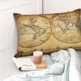 thumbnail image 6 of Disketp Pillow Covers Vintage Map Of The World Pattern Throw Pillow Case Cushion Covers,Cushion For Bedroom,Couch,Home (Pillow core not included)-16"X24", 6 of 9