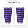 thumbnail image 3 of Susaid purple argyle Print 20oz Car Cup,Insulated Coffee Cup Fully Spill Proof Travel Coffee Mug, Stainless Steel Tumbler for Work Home Outdoor Car-Straw Three-piece Set, 3 of 8