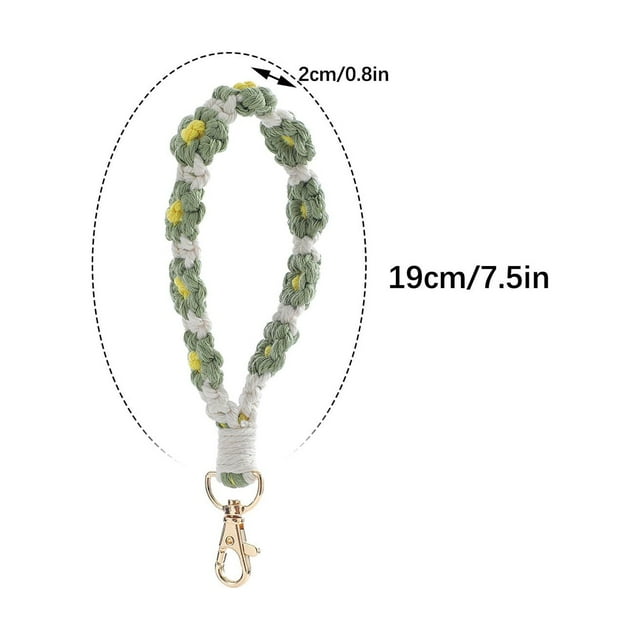 Spice Racks and Jars Bohemian Hand-woven Flower Keychain Clashing Color Keychain Bracelet Pendant Phone Chain