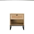 thumbnail image 7 of Birch Coastal Modern Side Table with Drawer Natural Wood Top with Black Metal Legs, 7 of 7