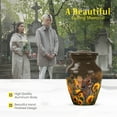 thumbnail image 3 of MUKTIVE Sparrow keepsake Urns for Adult Female & Male, Brown Memorial Urns for Human Ashes Remains, Sunflower Burial Urn for Adult Women Cremation, Mini Ash Holder, 3 Inch, 3 of 7
