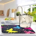 thumbnail image 5 of Coolnut Colorful Butterflies Dish Drying Mat for Kitchen, 16 x 18 Inch Microfiber Absorbent Dish Drying Pad, Machine Washable Kitchen Counter Protect Mats, 5 of 7