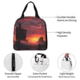 thumbnail image 3 of Rateoe Sunset Western Desert Cowboy Pattern Insulated Lunch Bag with Thick Aluminum Foil Lunch Tote Bag with Front Pocket for Men and Women, Ideal for Work, School, Picnics, and Travel, 3 of 5