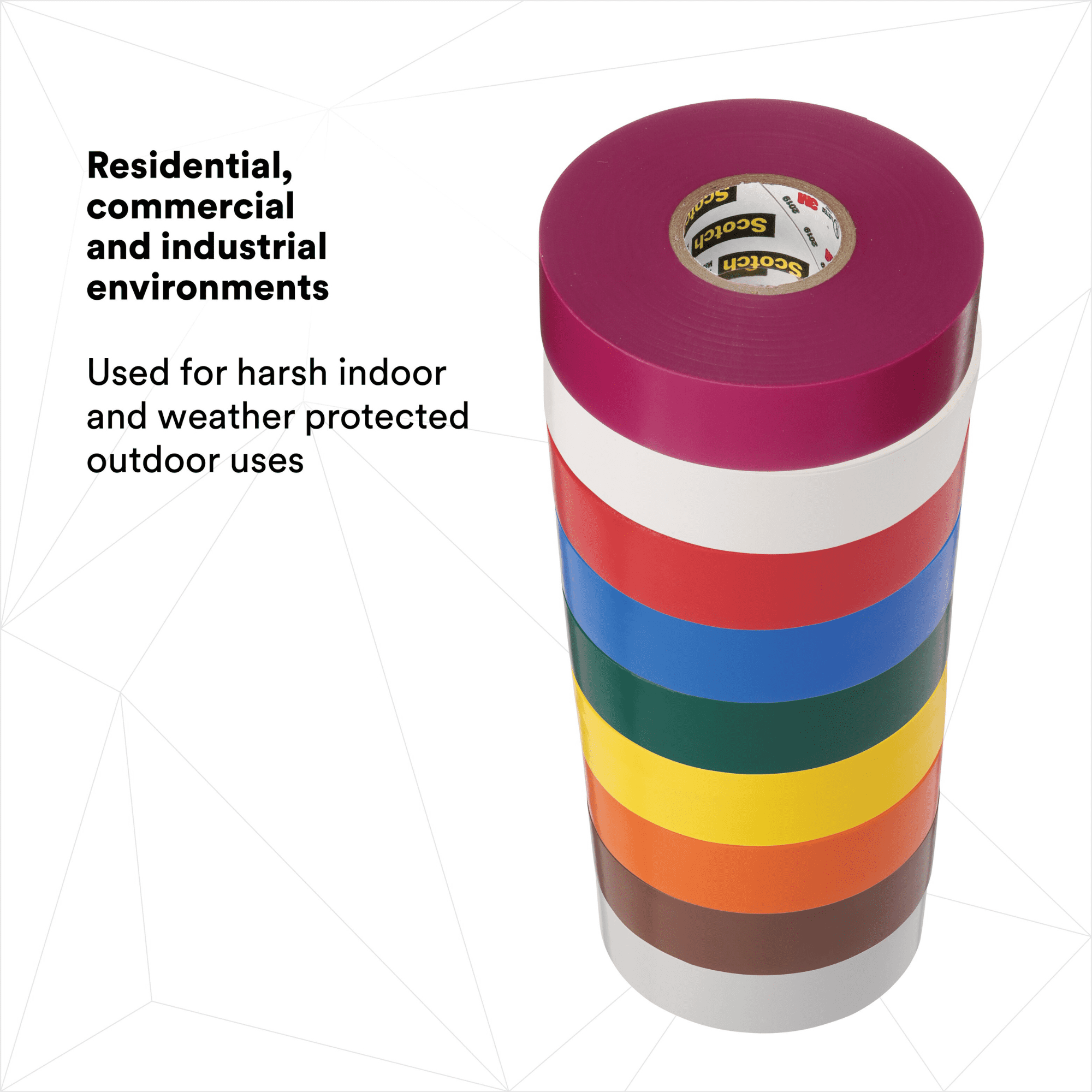 3M Scotch 35 Electrical Tape Rainbow Packs: 1/2 in. x 20 ft. 9-pack