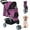 Purple, variant on YRLLENSDAN Foldable Pet Stroller, Dog Stroller Small Dogs 3 Wheel Pet Carriers for Small Dogs with Wheels Cat Stroller w/Storage Basket for Medium Dogs