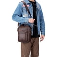 thumbnail image 3 of SCHLATUM Genuine Leather Men's Messenger Bag - High Capacity Crossbody Shoulder Bag for Work & Travel, Fits 10.5 inch iPad,Brown, 3 of 9