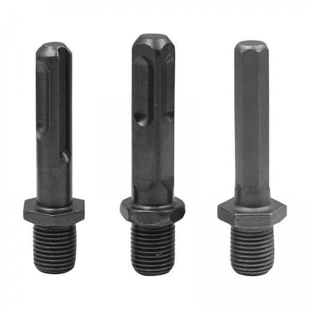 4x Adaptador de Portabrocas de Acero de 3 Piezas, Vástago Hexagonal de Cambio Rápido de 3/8 "para Accesorios de Taladro Eléctrico Doméstico 4 piezas