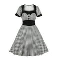 thumbnail image 1 of Robe Vintage pour Femmes des Années 1950 Rétro Rockabilly de Soirée Bal Manches Courtes Élégante Cocktail Ligne A Évasée Robe Swing, 1 of 6