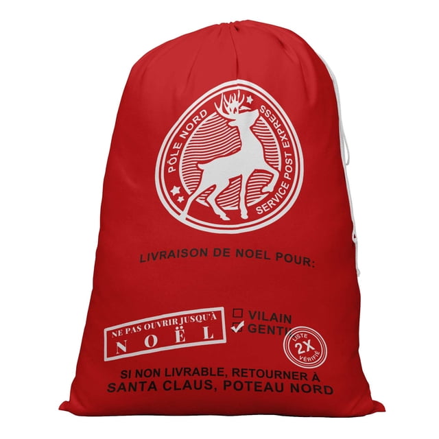 Printtoo Pack Of 2 Drawstring Special Delivery Extra Large Size Christmas Sack Re-Usable Xmas Present Storage 27x20 Inch