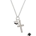 thumbnail image 2 of Delight Jewelry Silvertone 3-D Graduation Hat with 2028 I Set You Apart Engraved Cross Zoey Necklace, 28", 2 of 4