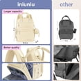 thumbnail image 4 of Mochila iniuniu para pañales unisex para bebés, impermeable, color blanco roto, 4 of 9