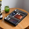 thumbnail image 4 of Men's Valet Tray with Charging Slot, 4-Compartment PU Leather Catchall Organizer, Dresser Nightstand Entryway Storage for Phone, Wallet, Keys, Watch & Accessories, 4 of 5