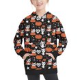 thumbnail image 4 of CLOISE Hoodie Kids Girls Boys Youth Halloween Long Sleeve Hooded Sweatshirt Tops Ghost Print Outfits Fall Winter Clothes Multicolor 7-8T, 4 of 6