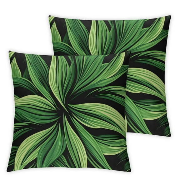JRXY Palm Leaves Printed Pillowcase Set of 2 White