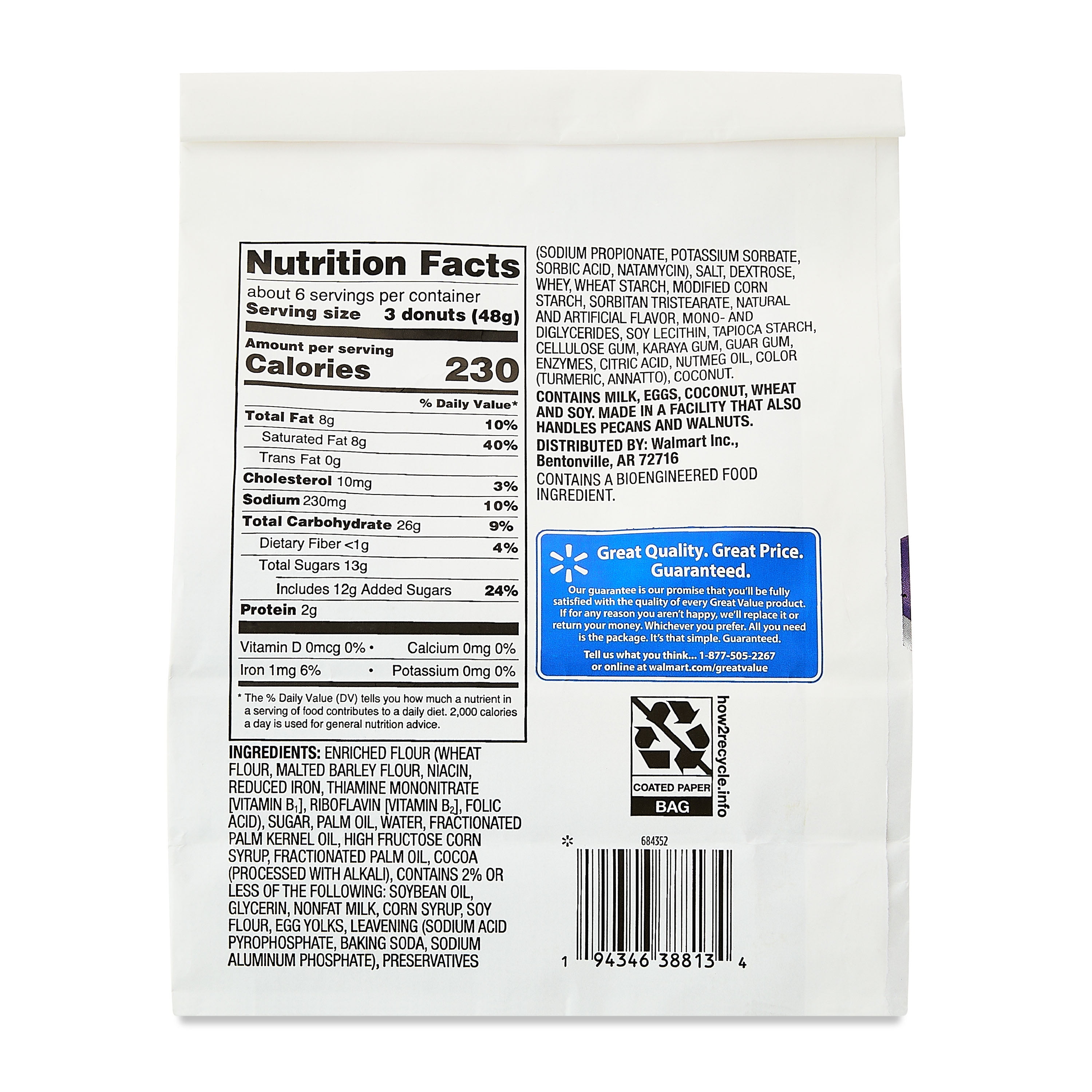 Great Value Frosted Mini Donuts, 10 oz