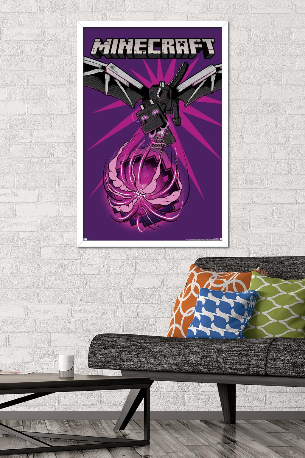 Minecraft - Dragon Wall Poster, 22.375" x 34", Framed