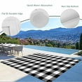 thumbnail image 4 of Fsddascl Black White Plaid Outdoor Rug for Patio/Deck/Porch, Non-Slip Large Area Rug 4 x 6 Ft, Gradient Geometric Buffalo Checkered Indoor Outdoor Rugs Washable Area Rugs, Camping Rug Carpet, 4 of 5