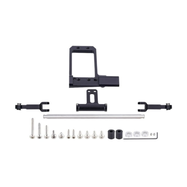 Servo Mount 1/10 RC Reemplazo de rastreadores Piezas de bricolaje Profesional Kit de cilindro de dirección hidráulica completa para accesorios Negro