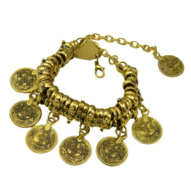 TISHITA Behomia Vintage Carved Dangle Bracelet Ethnic Alloy Anklet Chain Gold