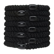 L. Erickson Grab & Go Ponytail Holders, Black, Set of Eight - Exceptionally Secure with Gentle Hold