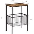 thumbnail image 2 of Spacious Storage Basket and Shelf Storage Organizer Wood and Metal End Table, 2 of 6